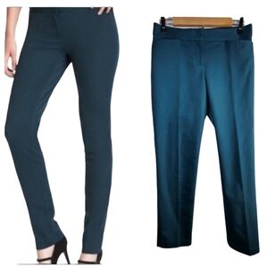 LOFT Zoe Pant Straight Leg Teal, Size 4